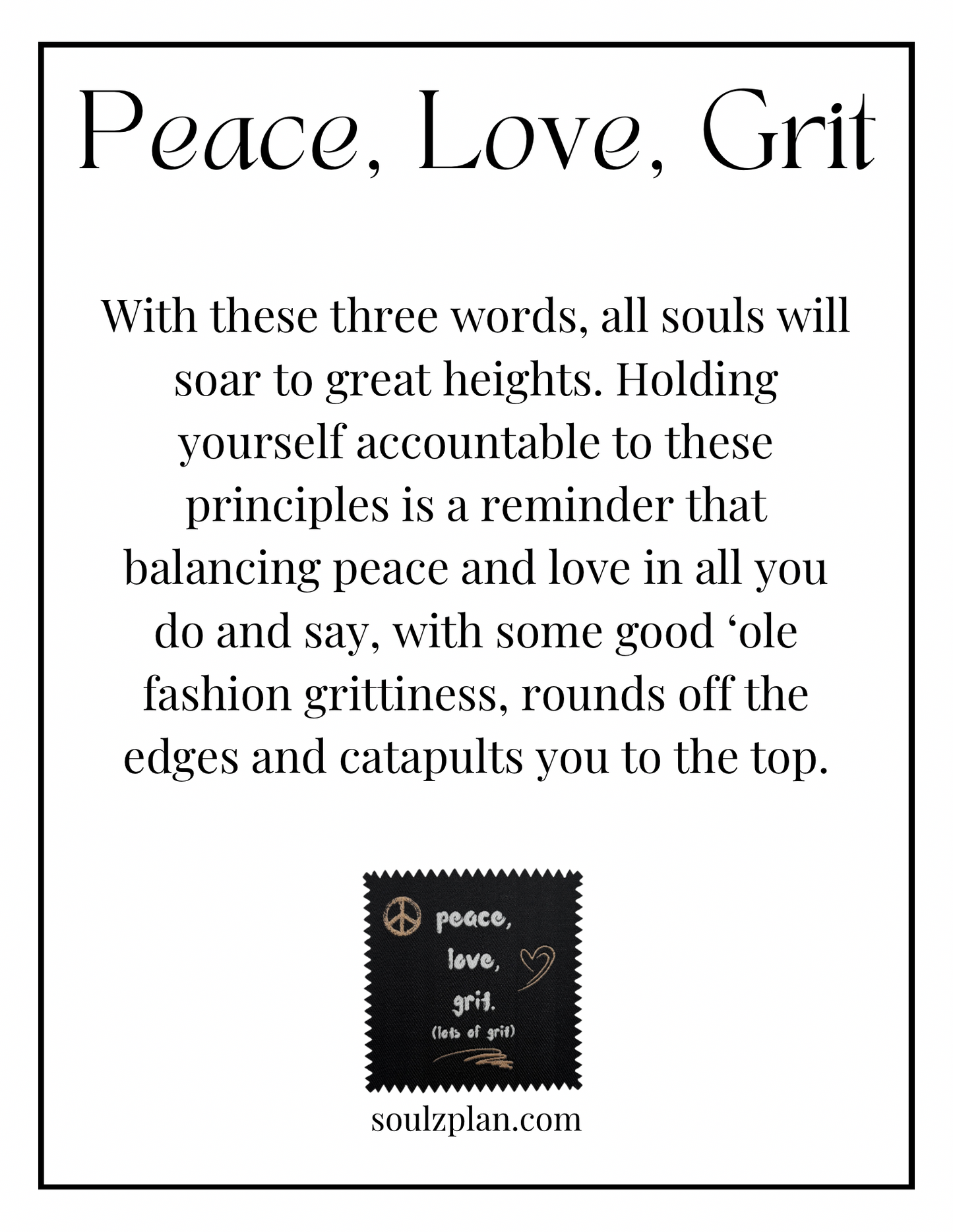 Peace, Love, Grit Patch