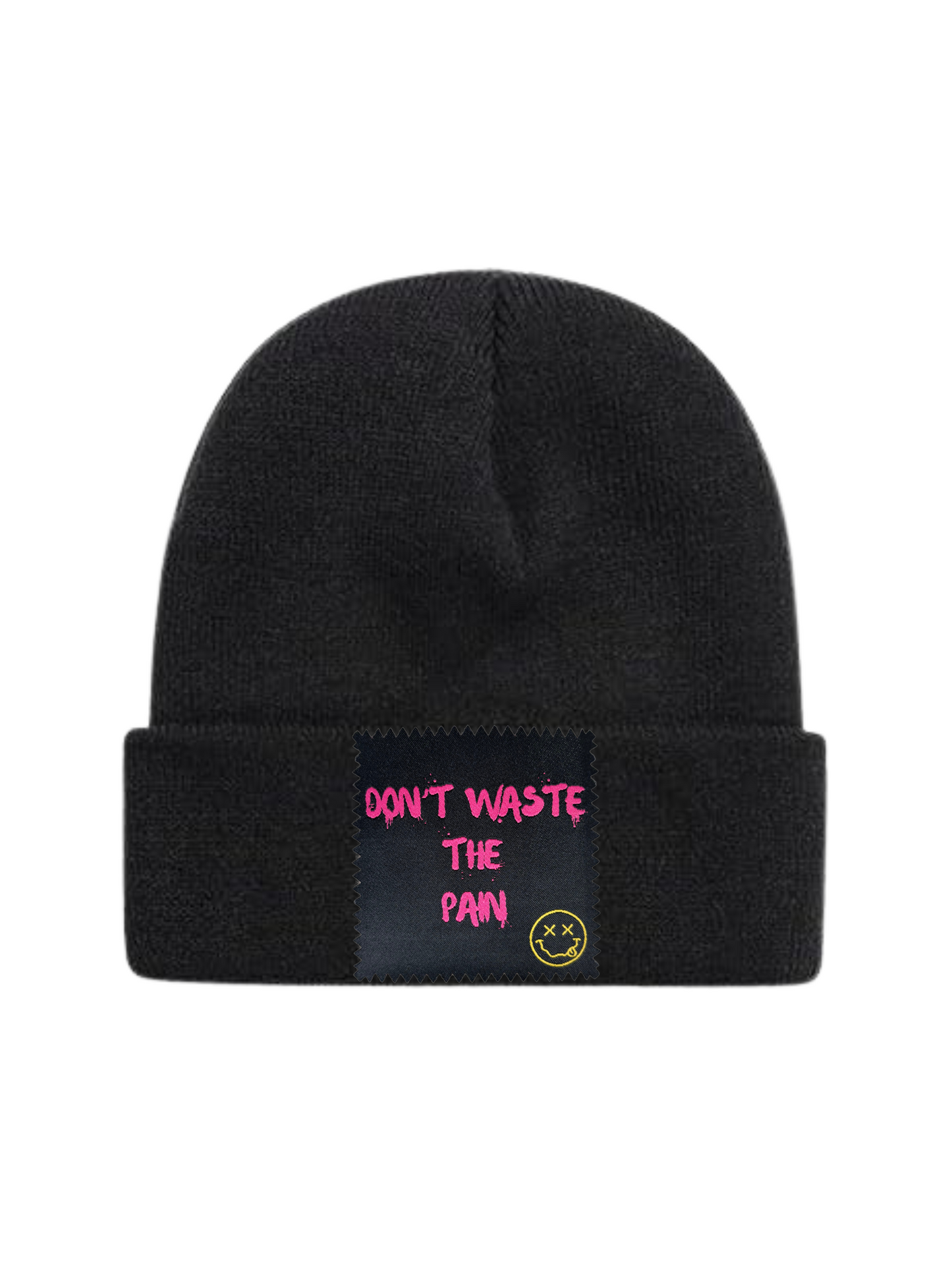 Custom Patch Beanie in Black