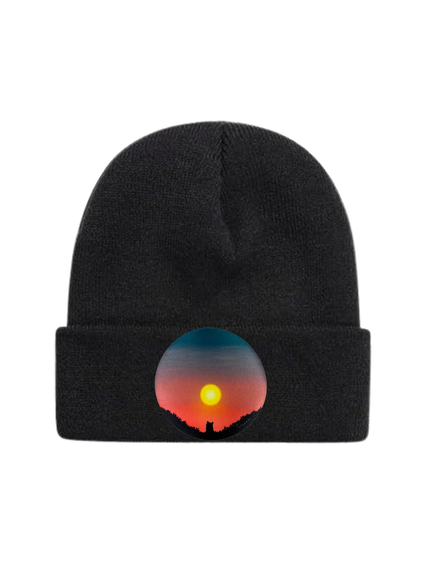 Custom Patch Beanie in Black
