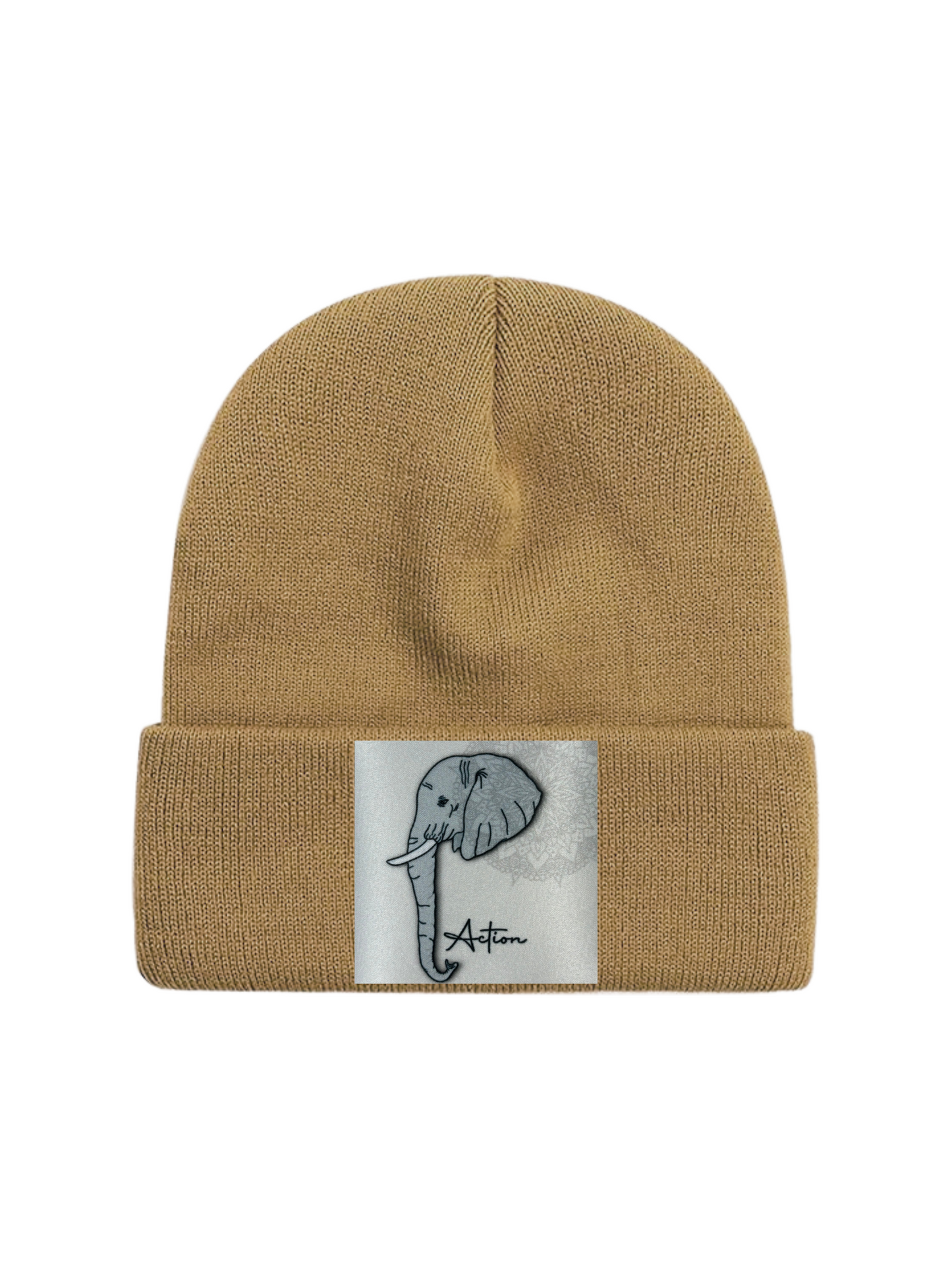 Custom Patch Beanie in Khaki