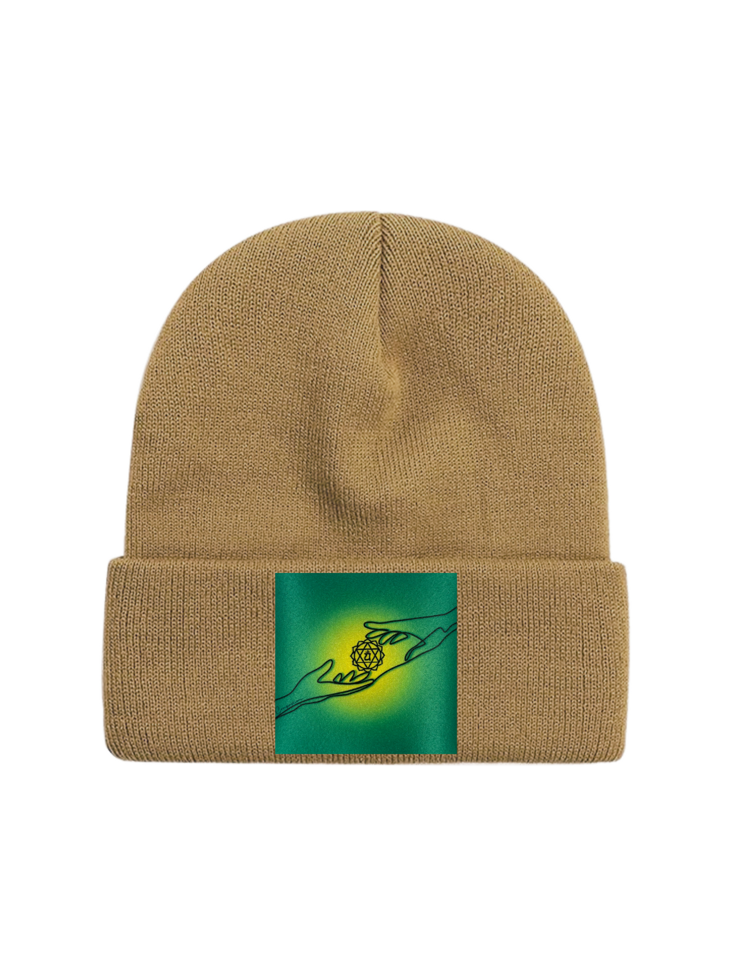 Custom Patch Beanie in Khaki