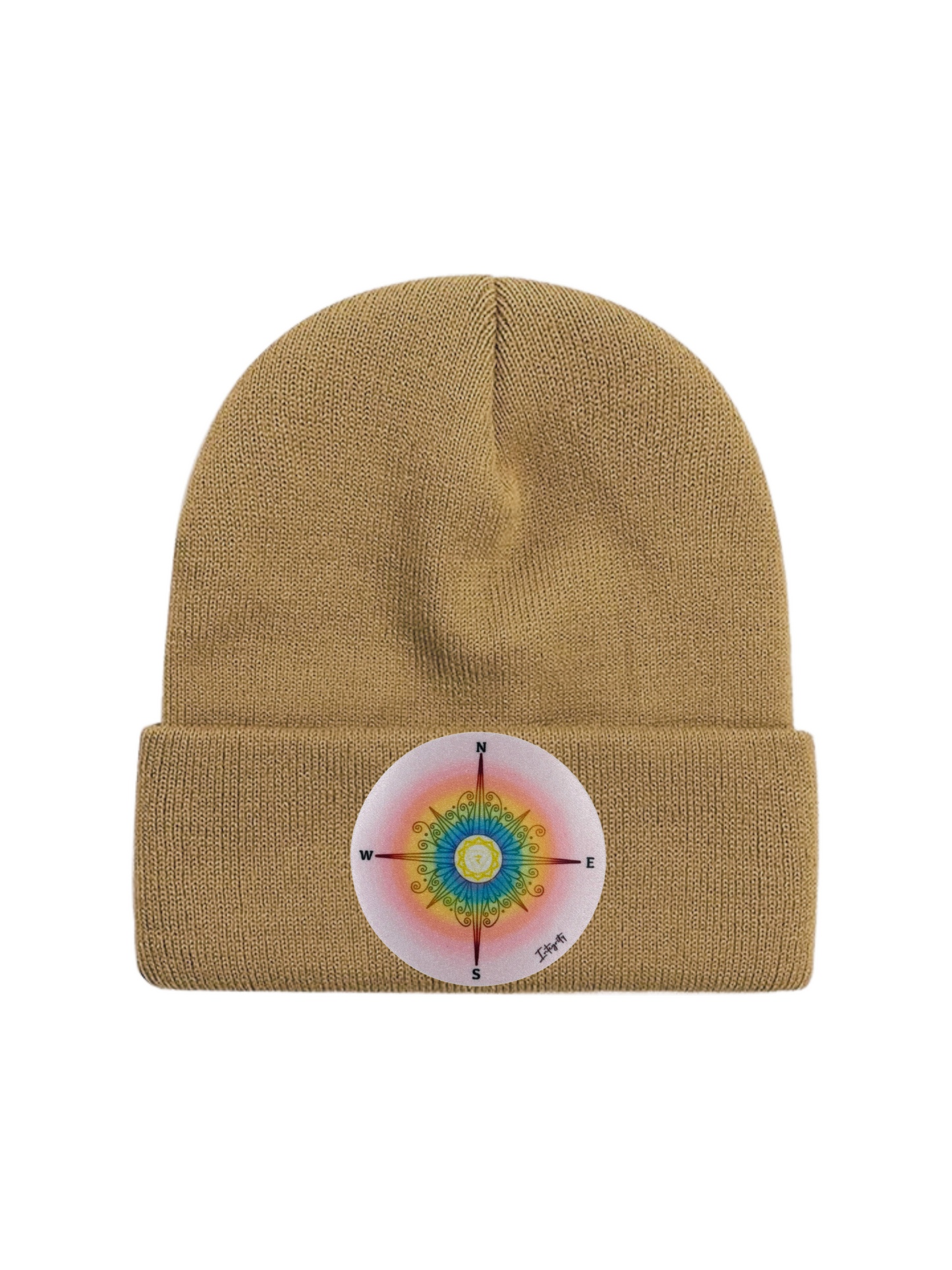 Custom Patch Beanie in Khaki