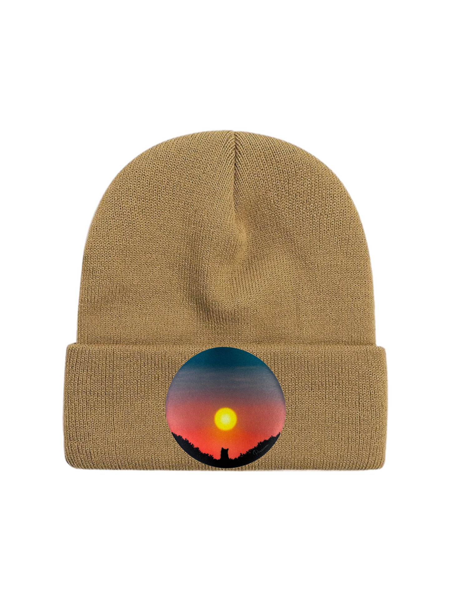 Custom Patch Beanie in Khaki