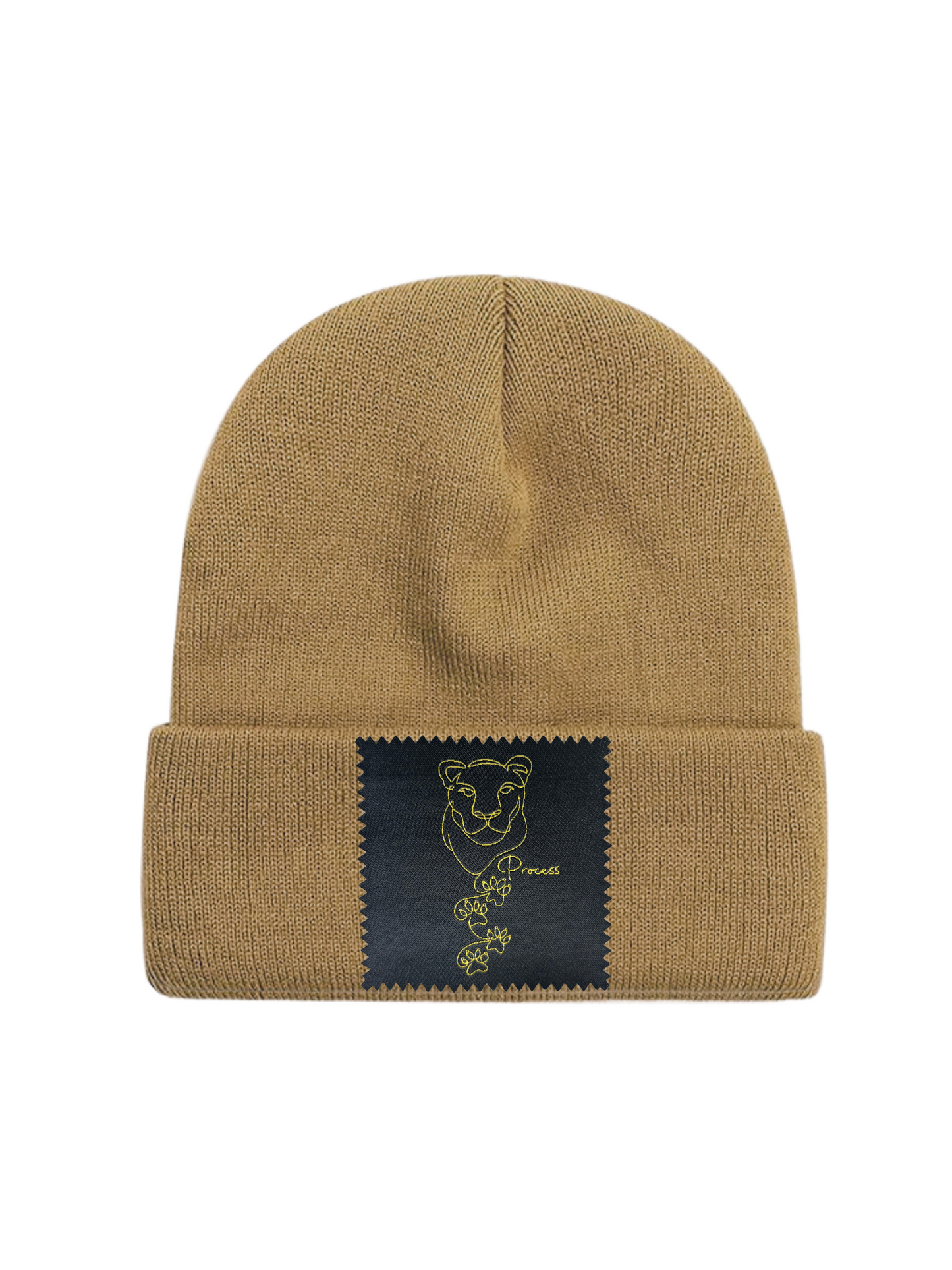 Custom Patch Beanie in Khaki
