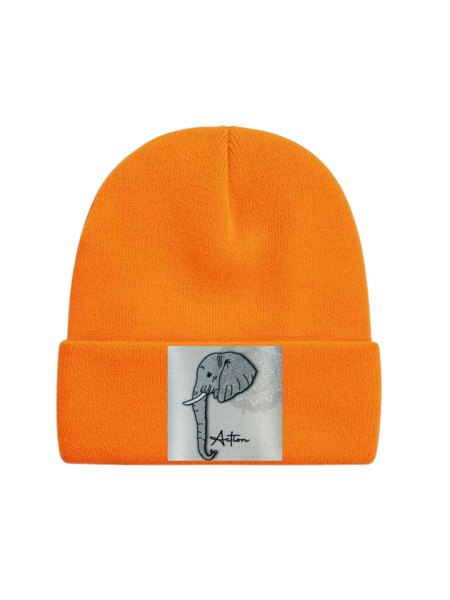 Custom Patch Beanie in Orange