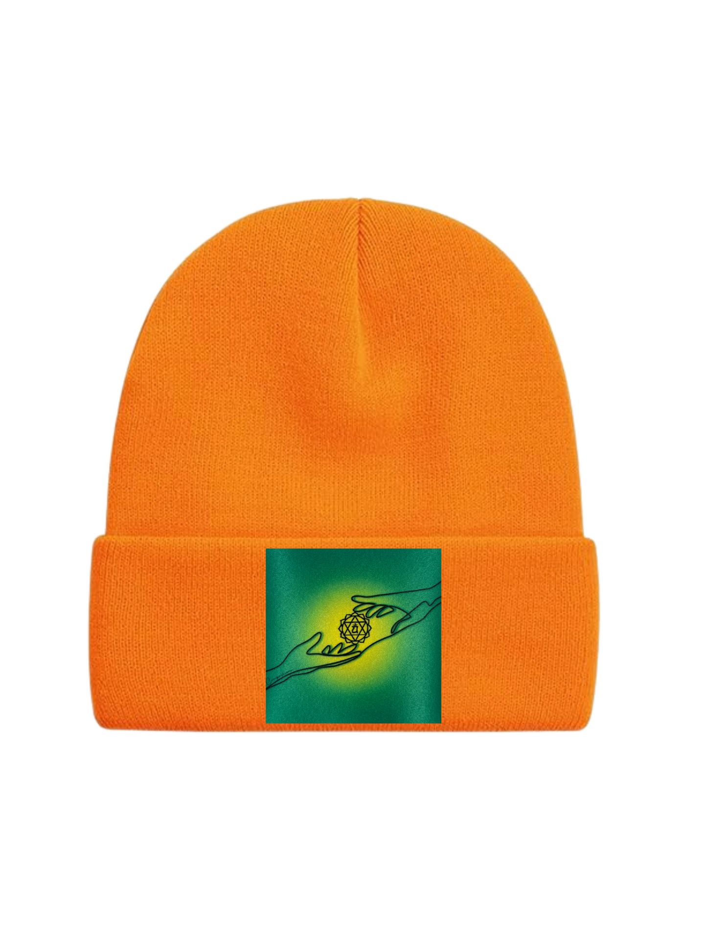 Custom Patch Beanie in Orange
