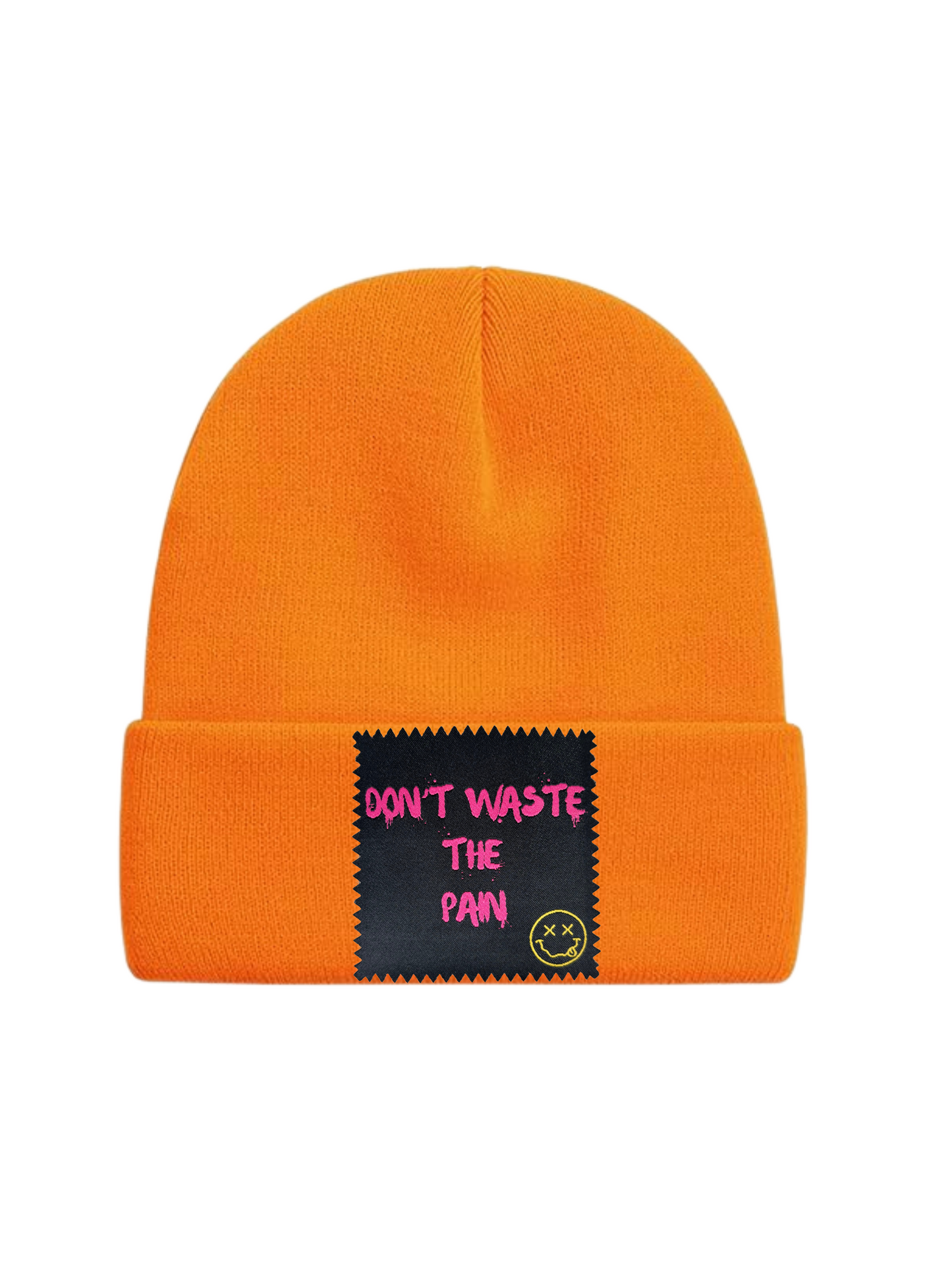 Custom Patch Beanie in Orange