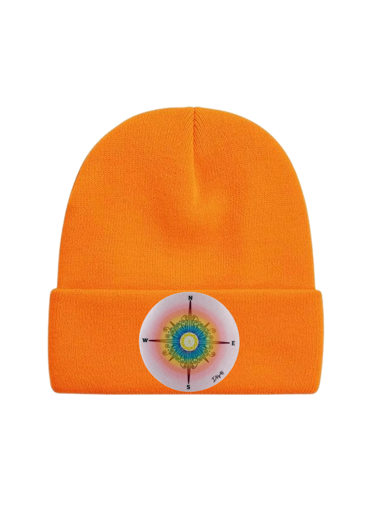 Custom Patch Beanie in Orange
