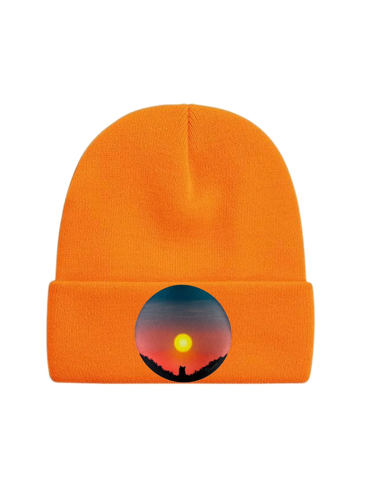 Custom Patch Beanie in Orange