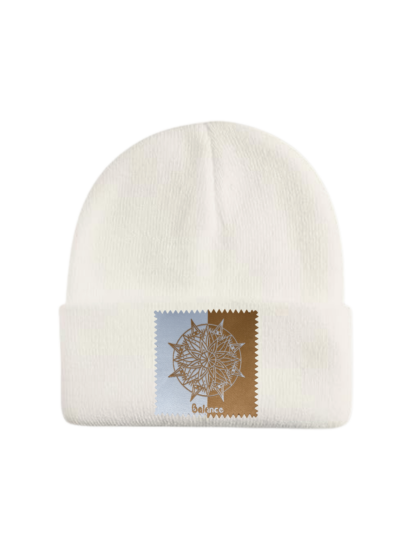 Custom Patch Beanie in Off White