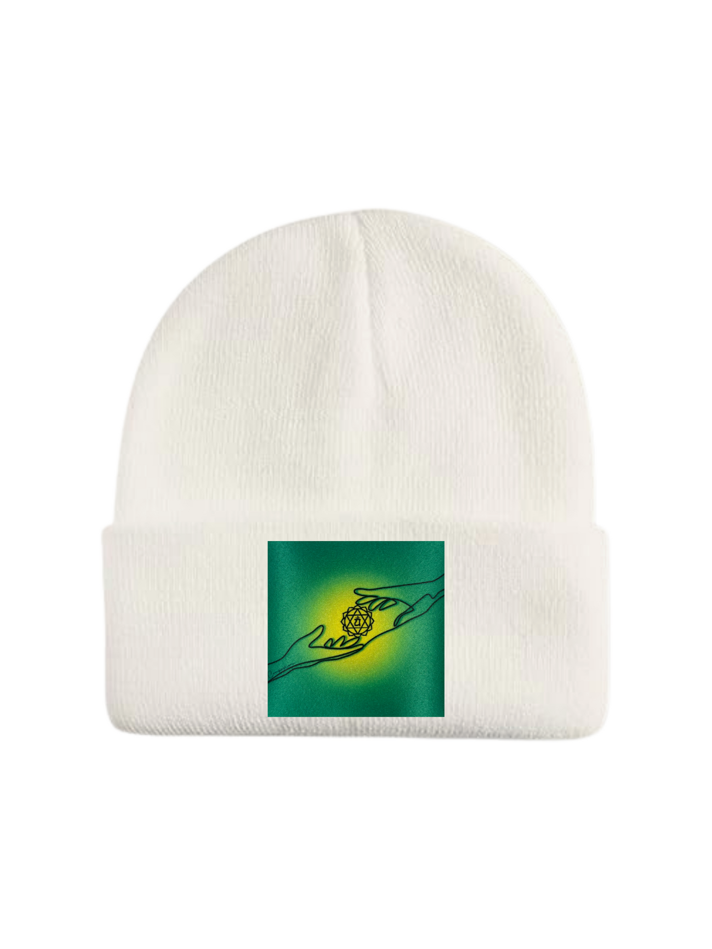 Custom Patch Beanie in Off White