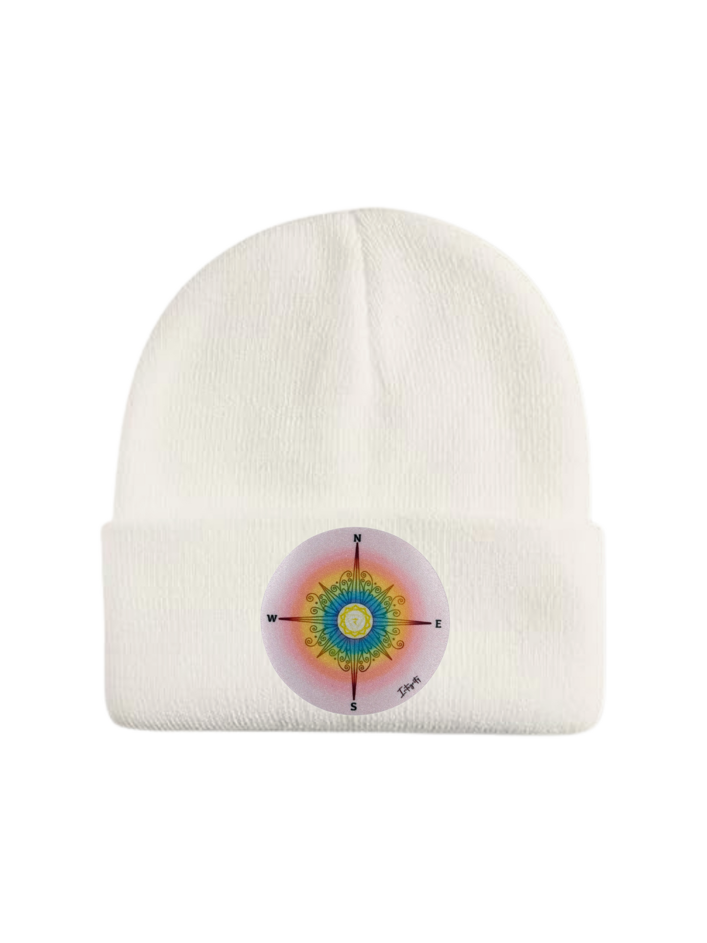 Custom Patch Beanie in Off White