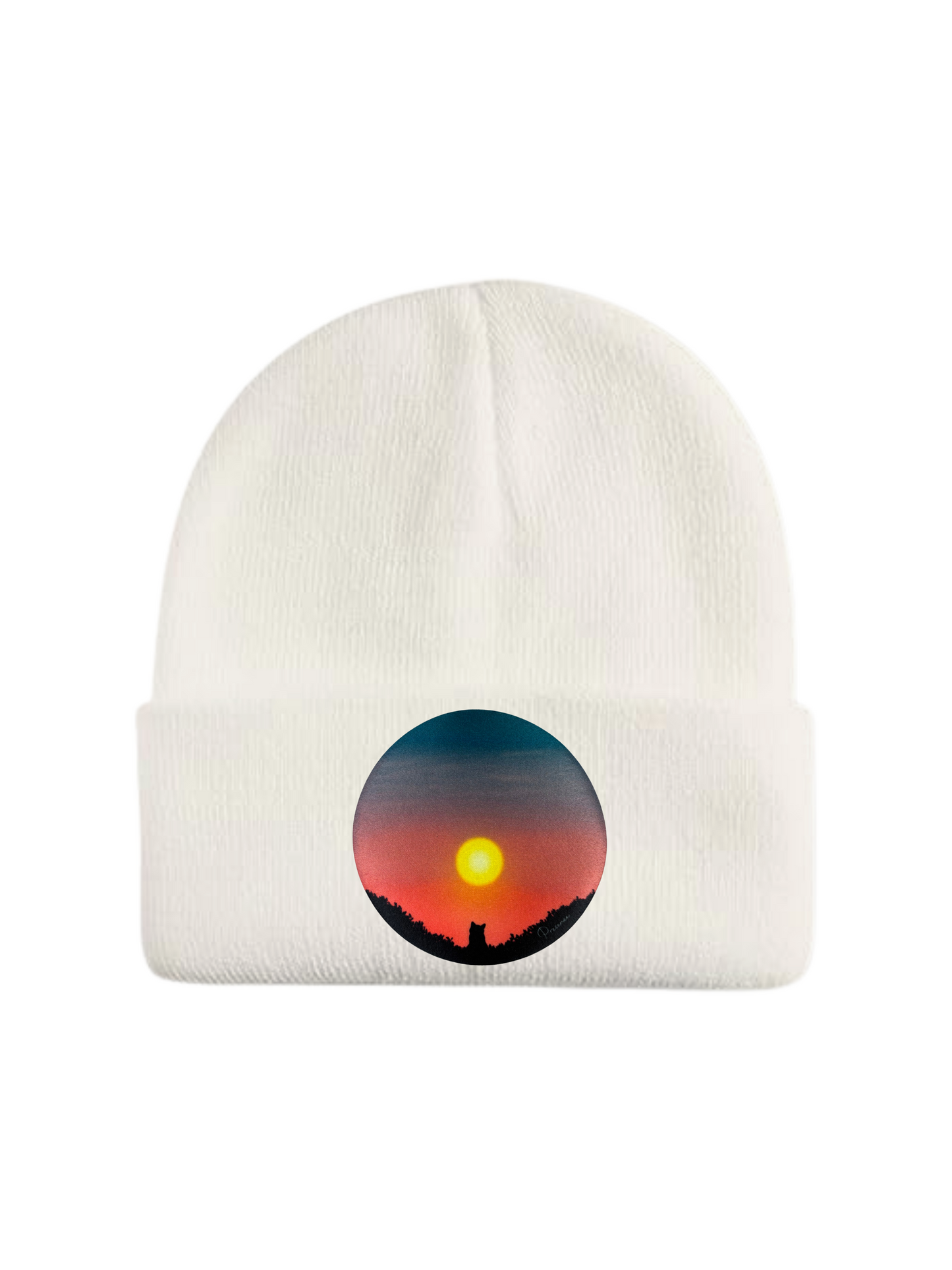 Custom Patch Beanie in Off White