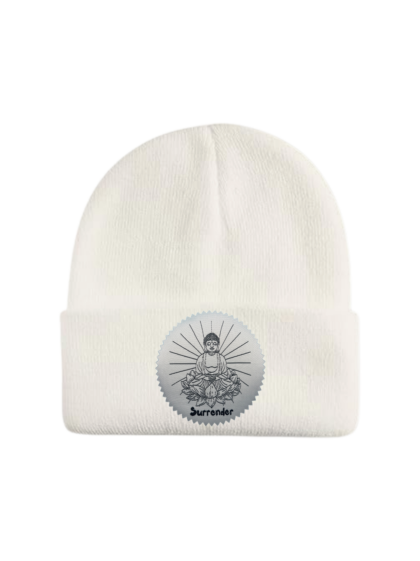 Custom Patch Beanie in Off White